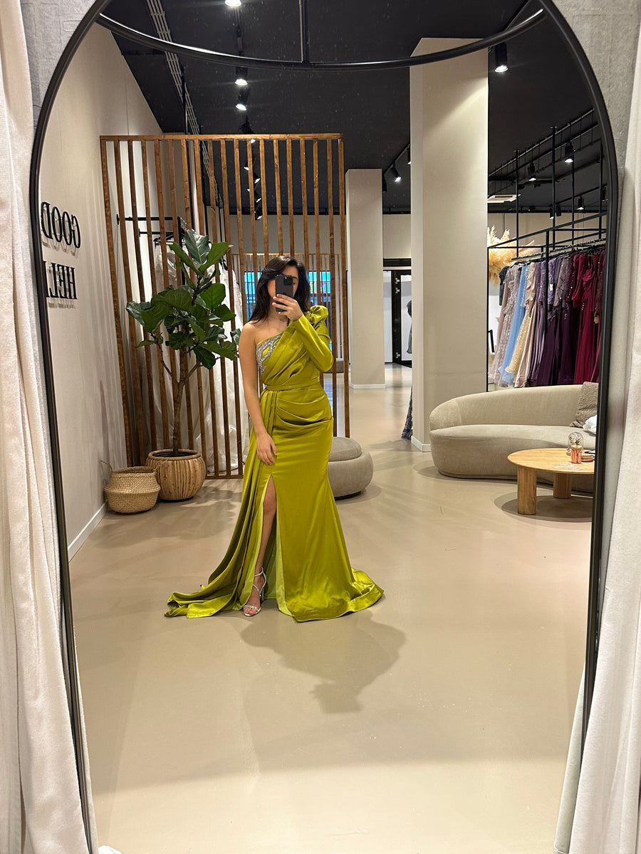 Evening Dress Lime - LâNUIT COUTURE