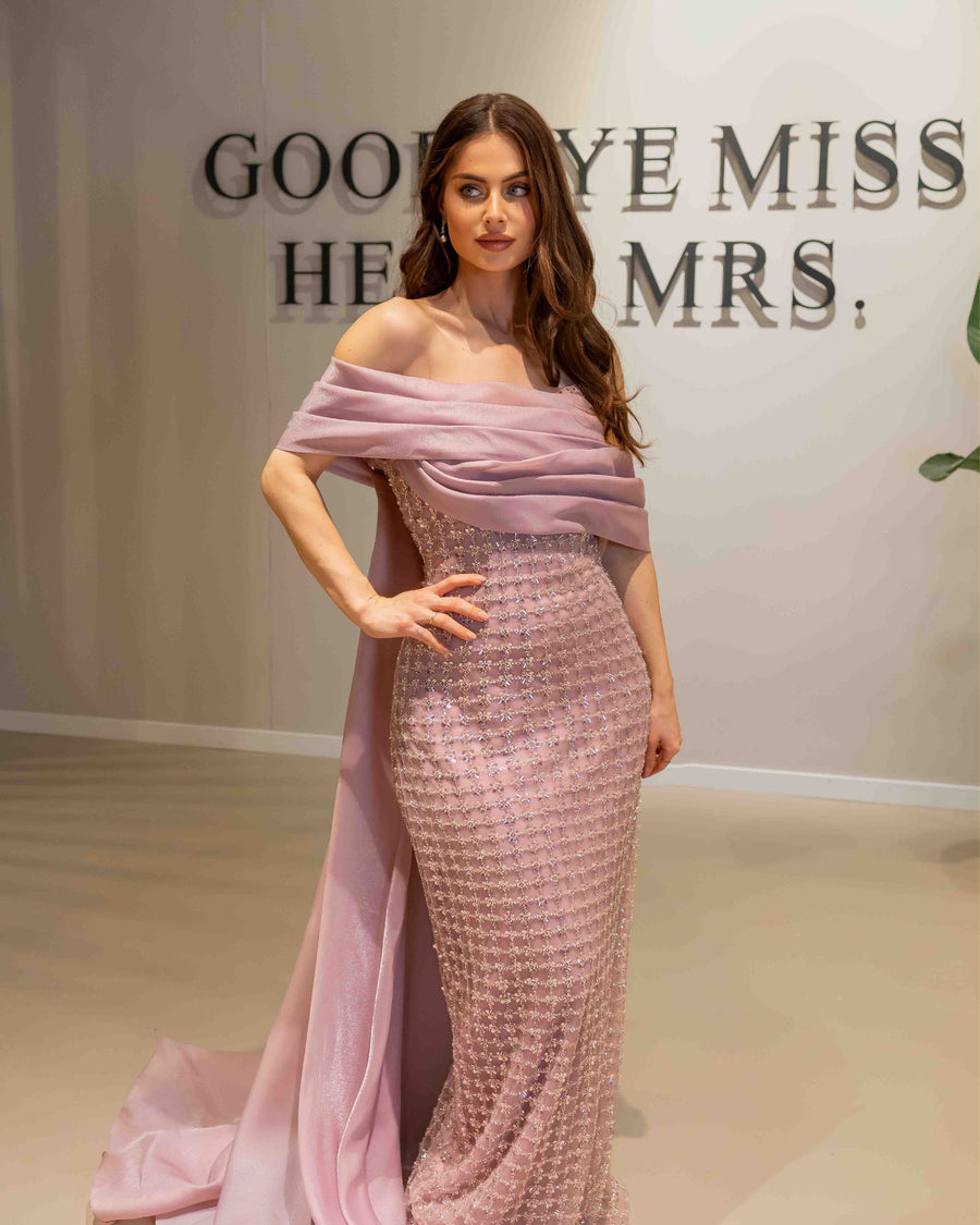 Evening dress Rosé Lumière - LâNUIT COUTURE