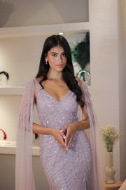Robe de soirée Amber - Rose - LâNUIT COUTURE