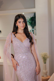 Robe de soirée Amber - Rose - LâNUIT COUTURE