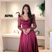 Robe de soirée Eve Bordeaux - LâNUIT COUTURE
