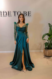 Robe de soirée Eve vert - LâNUIT COUTURE