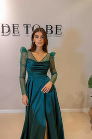 Robe de soirée Eve vert - LâNUIT COUTURE