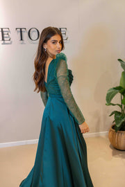 Robe de soirée Eve vert - LâNUIT COUTURE