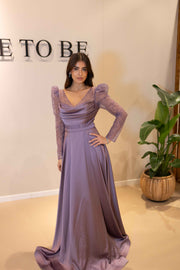 Robe de soirée Eve Lilas - LâNUIT COUTURE