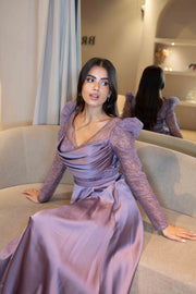 Robe de soirée Eve Lilas - LâNUIT COUTURE