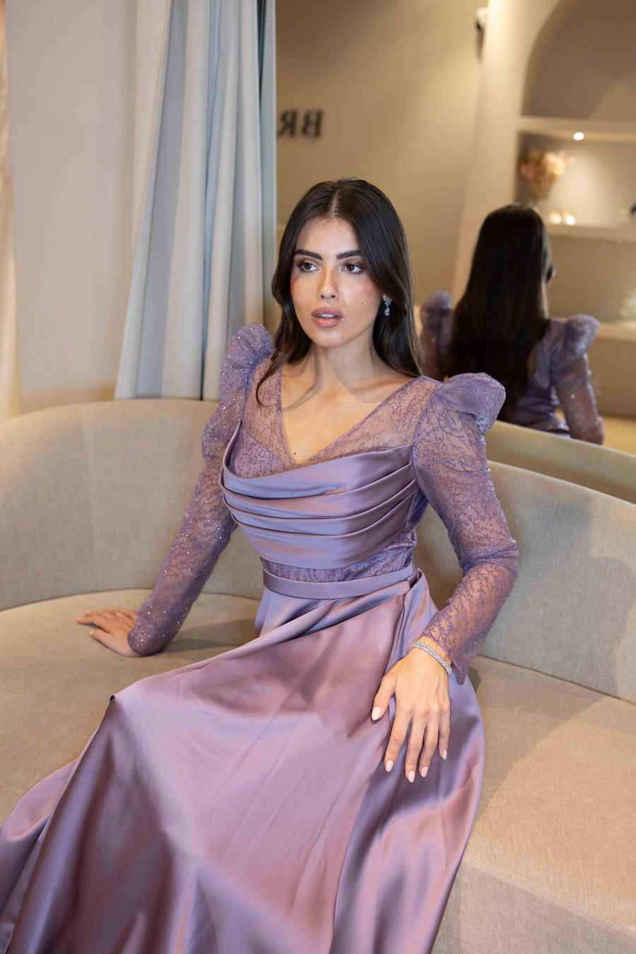 Robe de soirée Eve Lilas - LâNUIT COUTURE