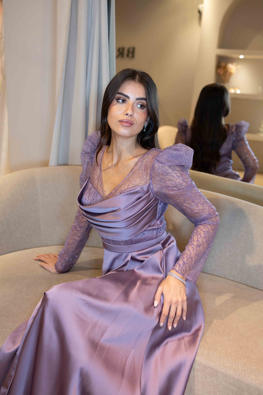 Robe de soirée Eve Lilas - LâNUIT COUTURE