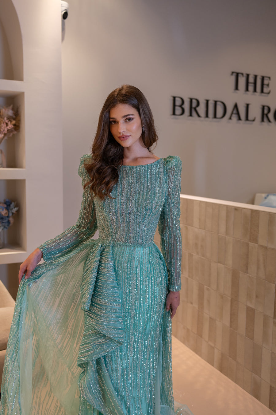 Evening Dress Selma - turquoise -  LâNUIT COUTURE