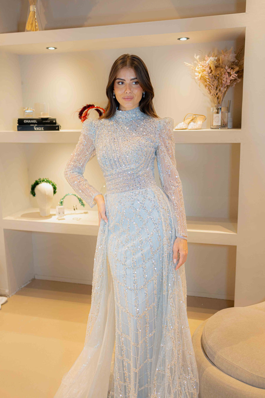 Evening Dress Eclair - Gray - LâNUIT COUTURE