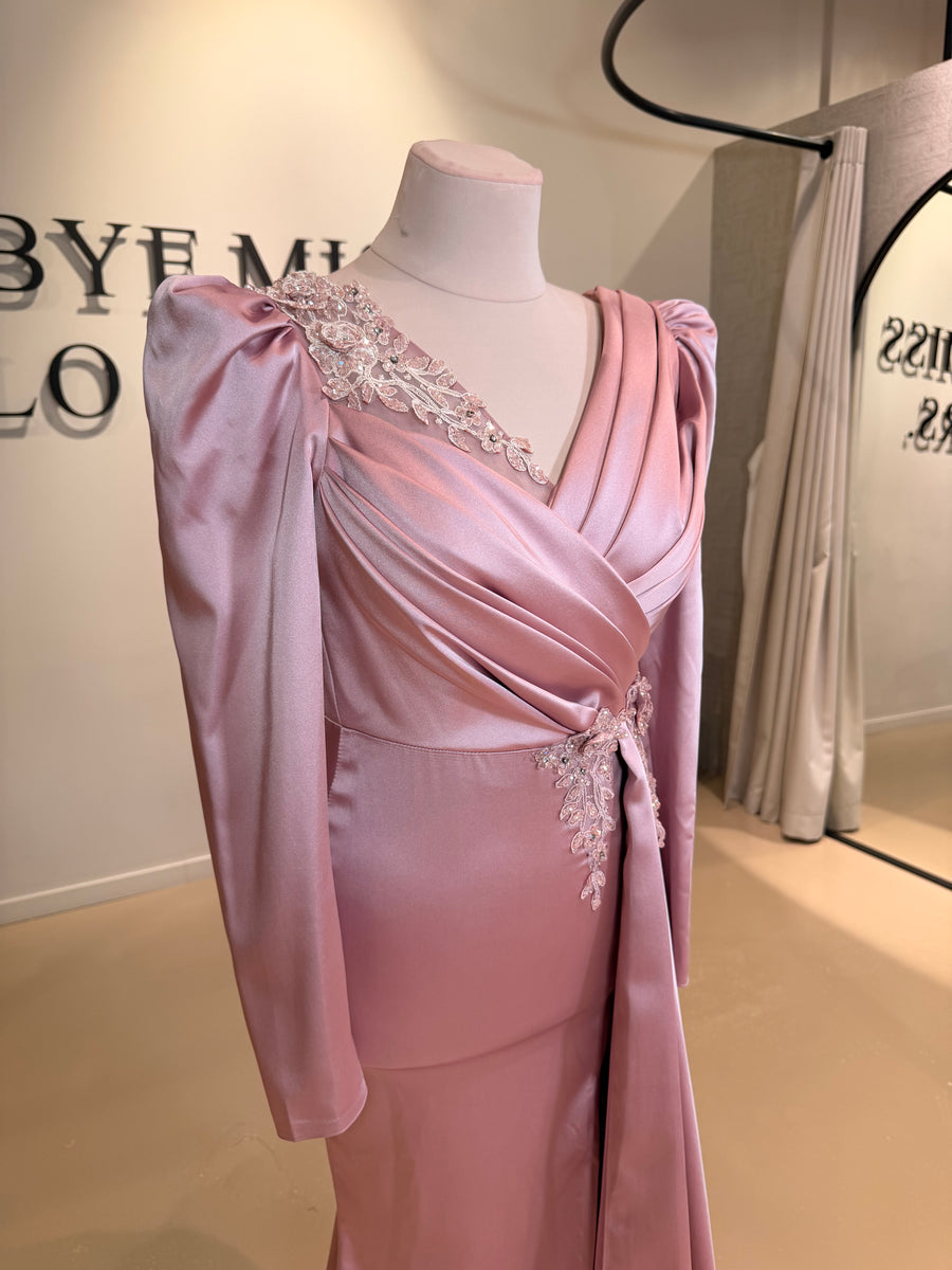 Evening Dress Amy Pink - LâNUIT COUTURE SATIN