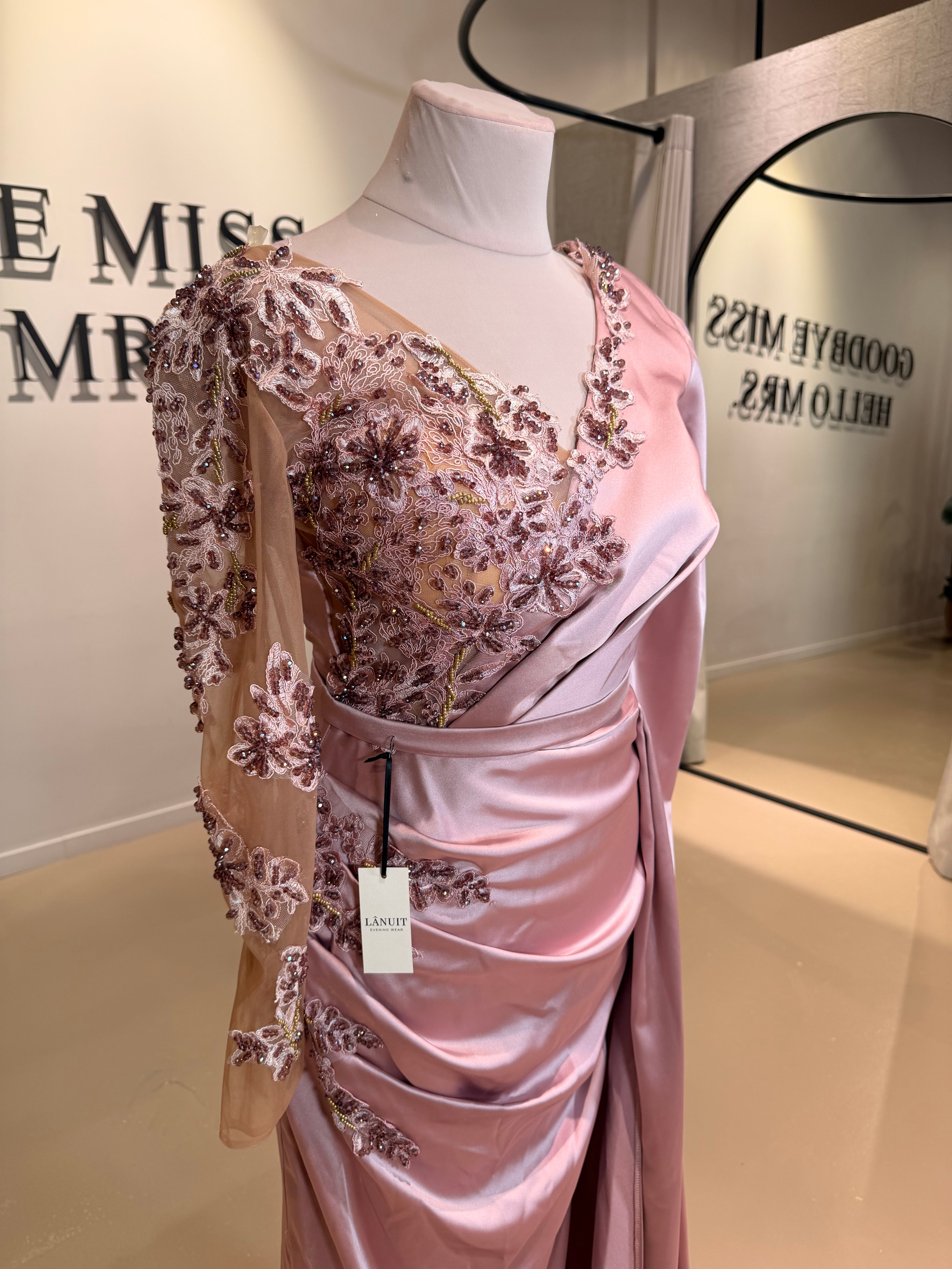 Evening Dress Azari Pink - LâNUIT COUTURE SATIN