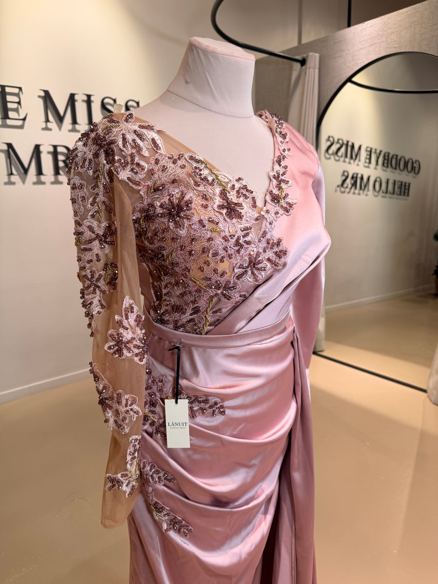 Evening Dress Azari Pink - LâNUIT COUTURE SATIN