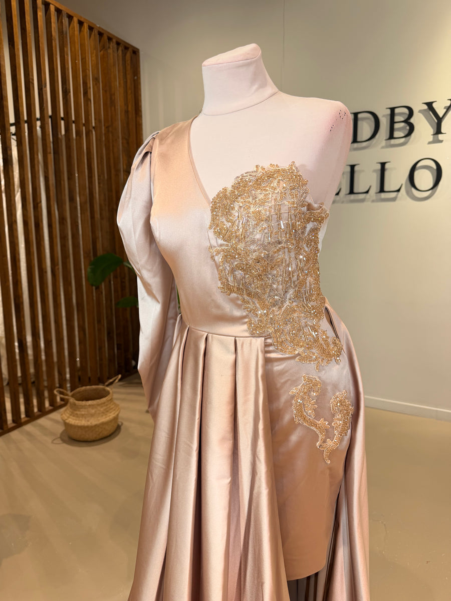 Evening Dress Majestic Champagne - LâNUIT COUTURE SATIN