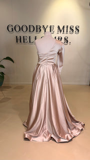 Evening Dress Majestic Champagne - LâNUIT COUTURE SATIN