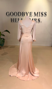 Evening dress Dura Beige - LâNUIT COUTURE SATIN