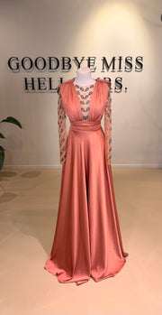 Evening Dress Moon Orange - LâNUIT COUTURE SATIN