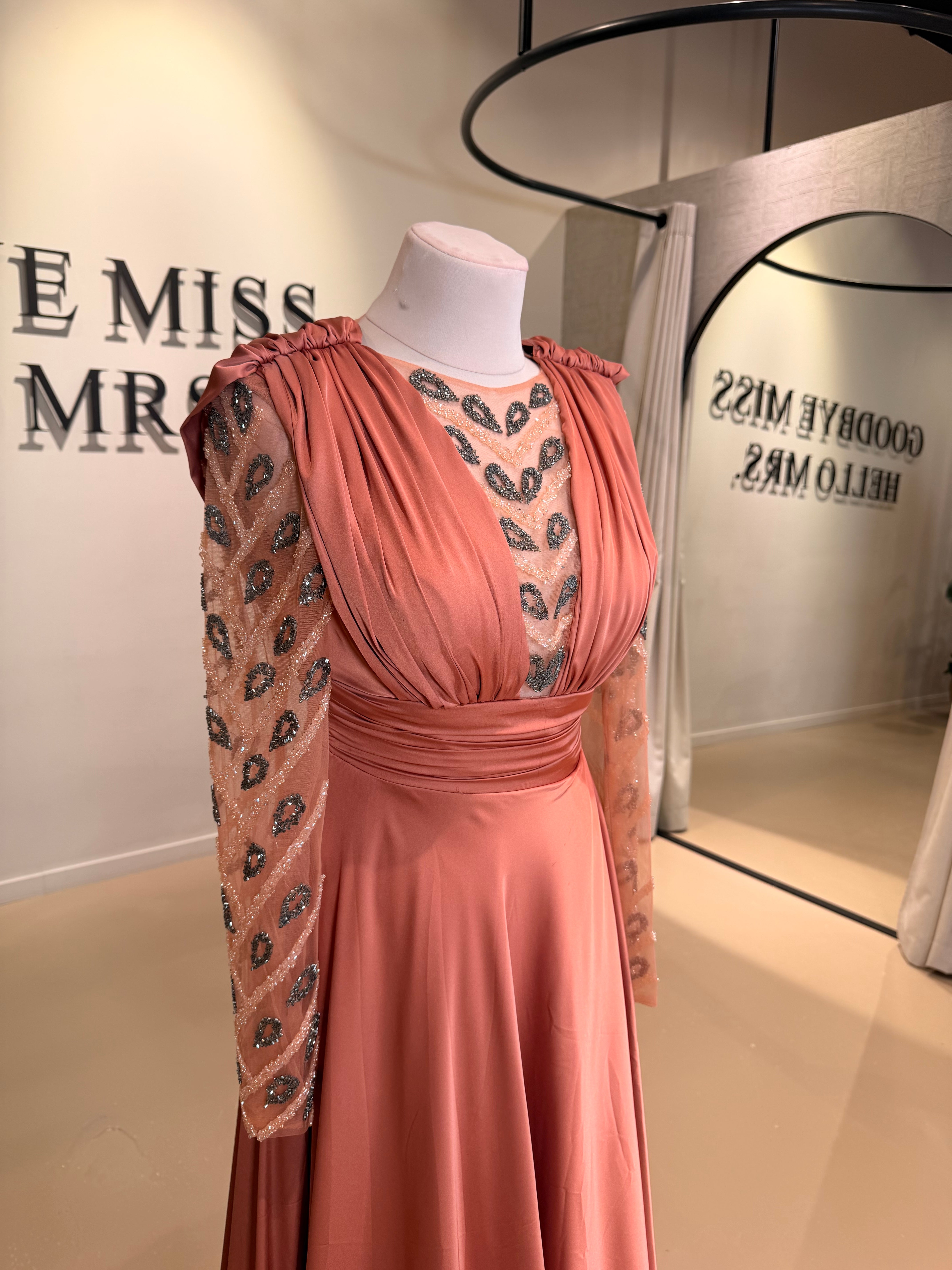 Evening Dress Moon Orange - LâNUIT COUTURE SATIN