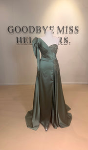 Evening Dress Majestic Green - LâNUIT COUTURE SATIN
