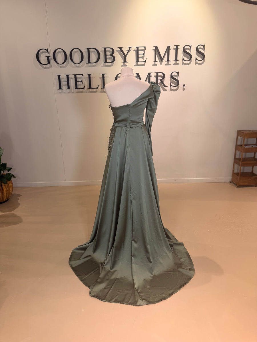 Evening Dress Majestic Green - LâNUIT COUTURE SATIN
