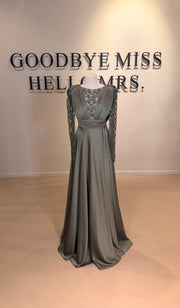 Evening Dress Moon Olive Green - LâNUIT COUTURE SATIN