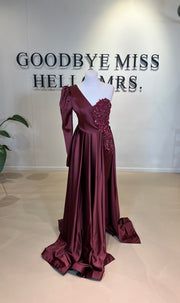 Evening Dress Majestic Burgundy - LâNUIT COUTURE SATIN