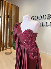 Evening Dress Majestic Burgundy - LâNUIT COUTURE SATIN