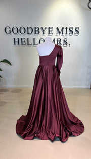 Evening Dress Majestic Burgundy - LâNUIT COUTURE SATIN