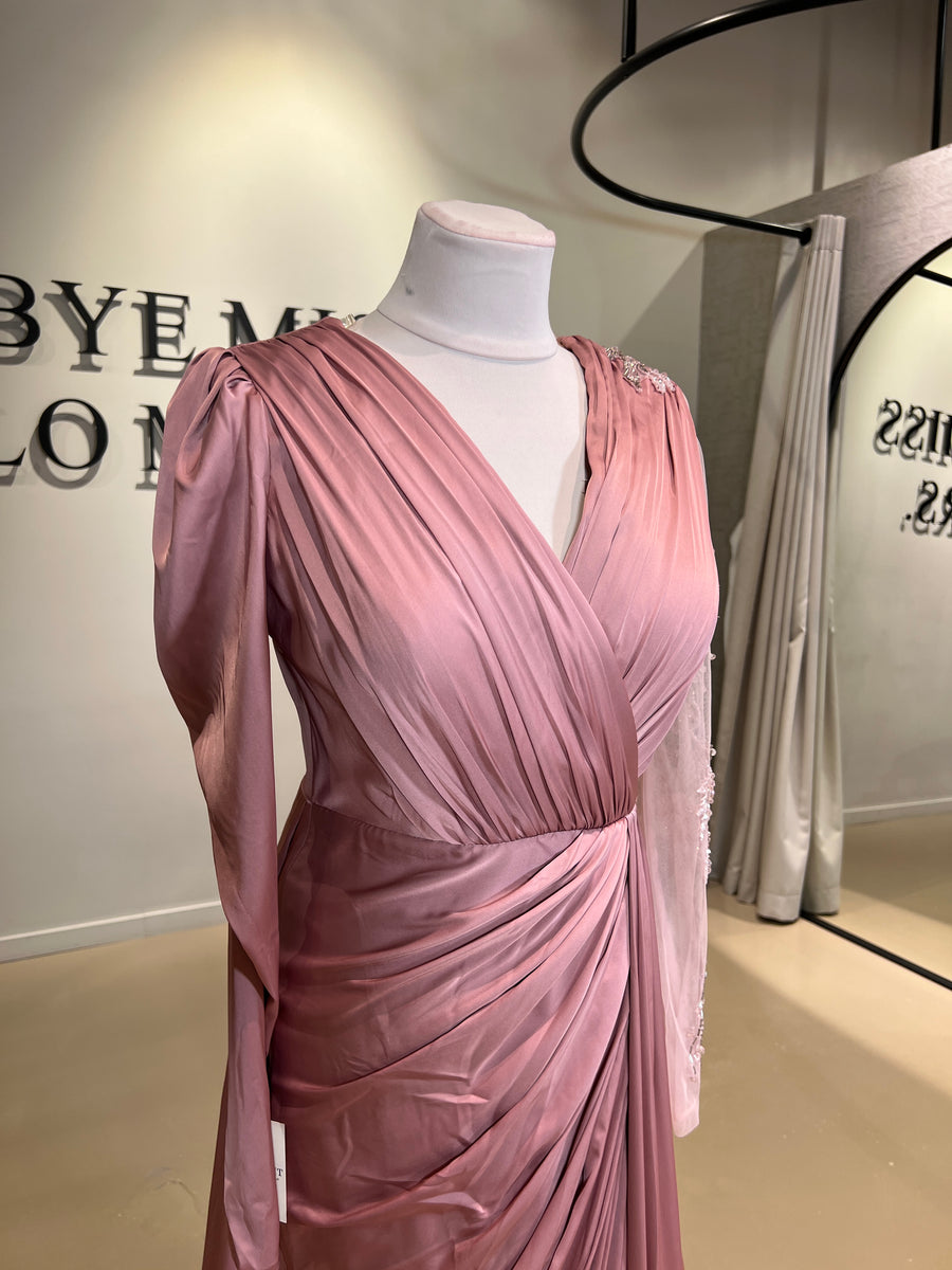 Evening Dress Mona Pink- LâNUIT COUTURE SATIN