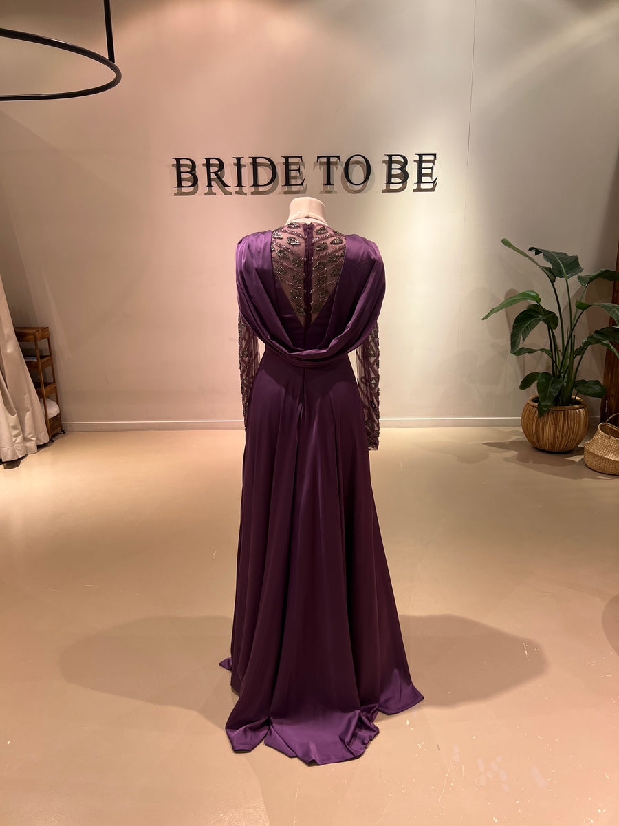 Evening Dress Moon Purple - LâNUIT COUTURE SATIN