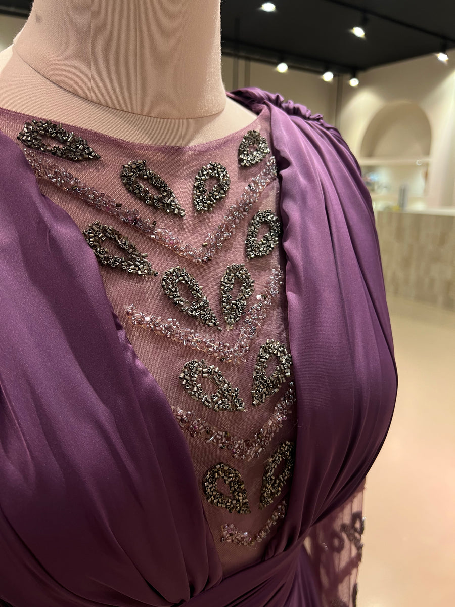 Evening Dress Moon Purple - LâNUIT COUTURE SATIN