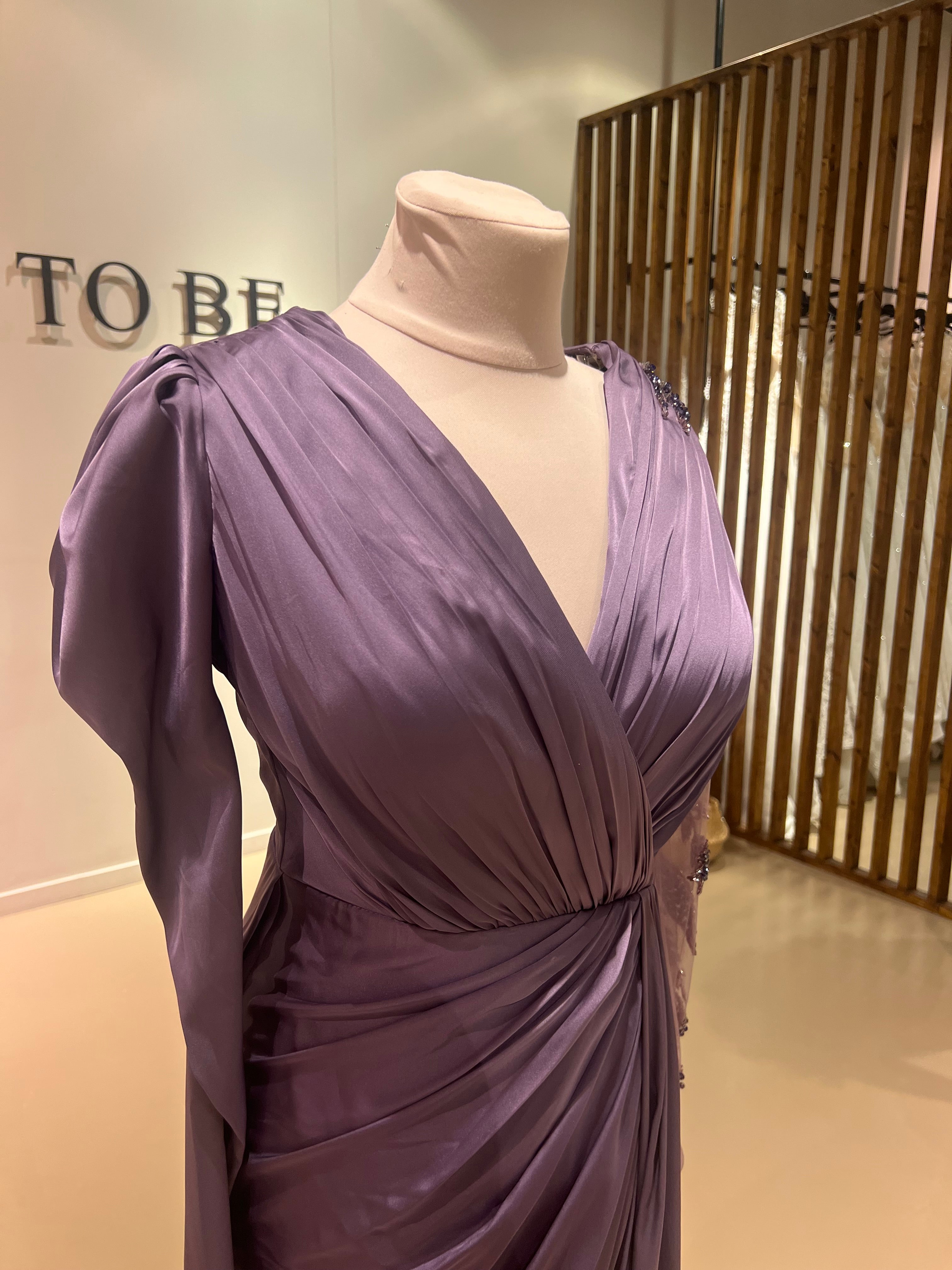 Evening Dress Mona Lilac- LâNUIT COUTURE SATIN