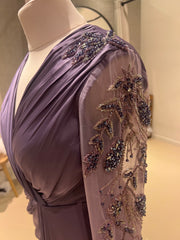 Evening Dress Mona Lilac- LâNUIT COUTURE SATIN