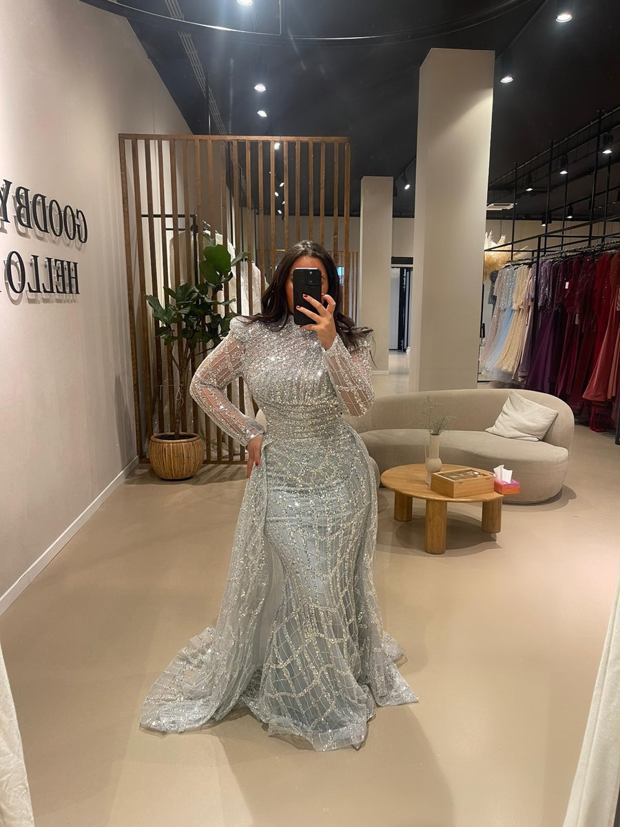 Evening Dress Eclair - Grey - LâNUIT COUTURE