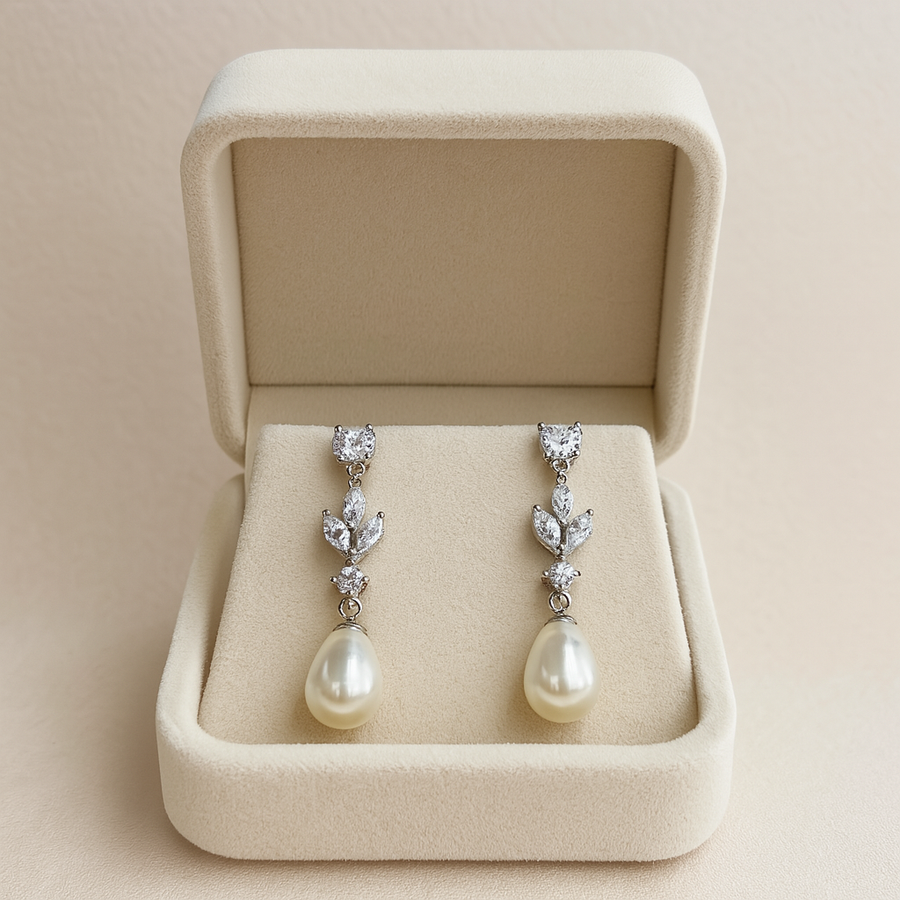 Bridal earrings - Style pearl