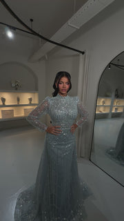 Evening Dress Eclair - Gray - LâNUIT COUTURE