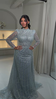 Evening Dress Eclair - Gray - LâNUIT COUTURE