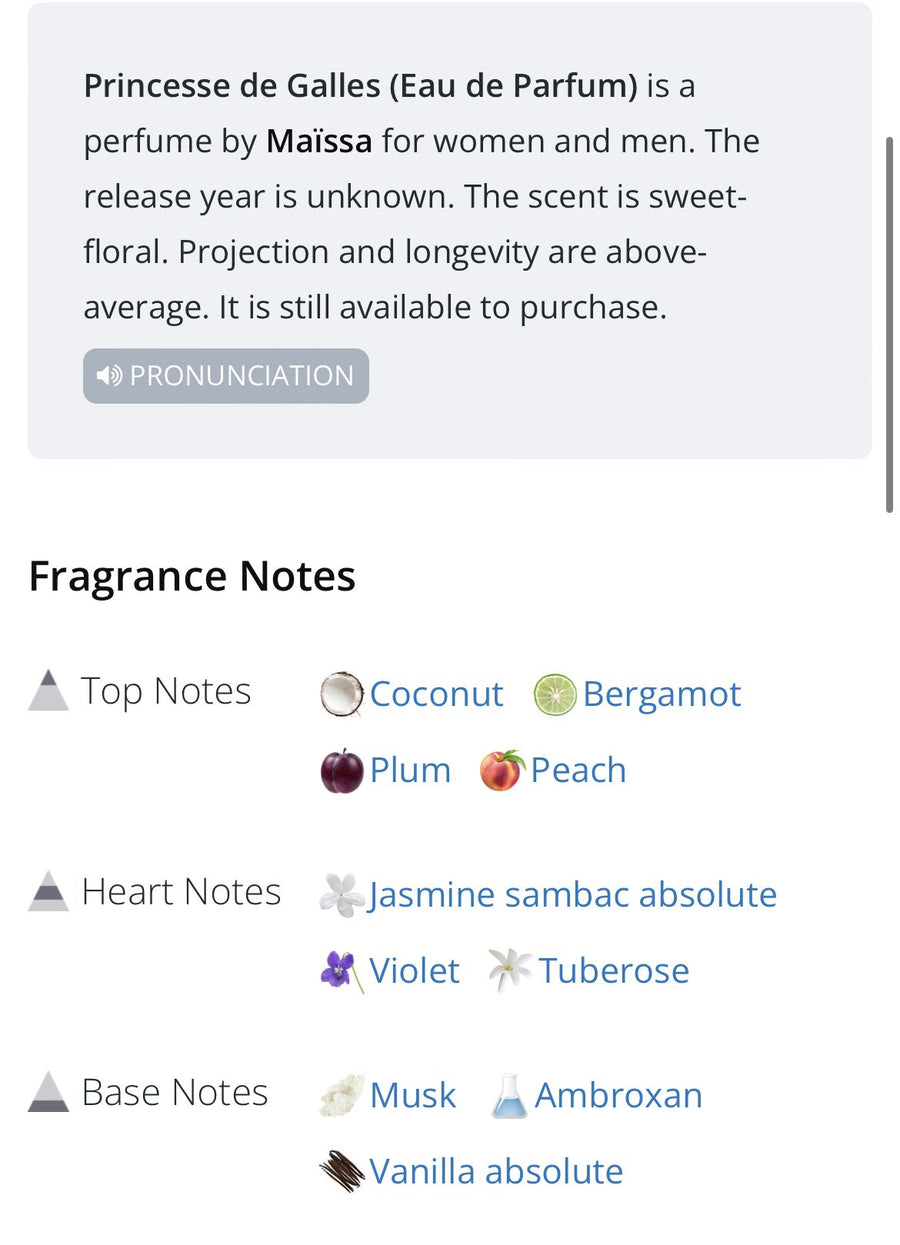 SALE Parfum | PRINCESSE DE GALLES